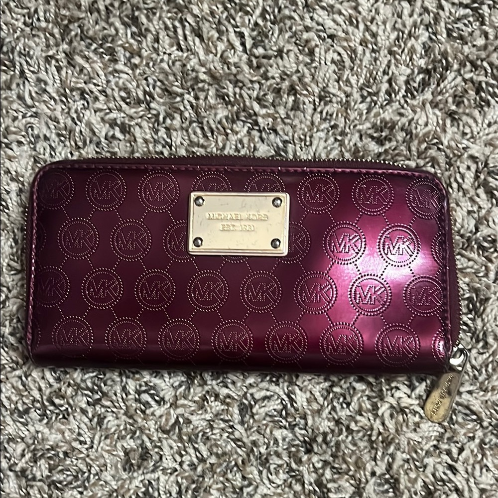 Michael Kors Red Wallet with Signature Monogram